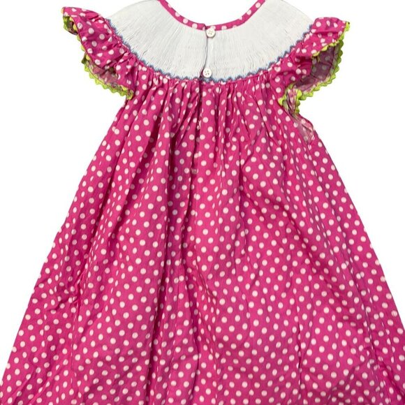 Babeeni Girls Smocked Mermaid Frilly Polka Dot Cotton Dress Size 3 - Picture 11 of 11